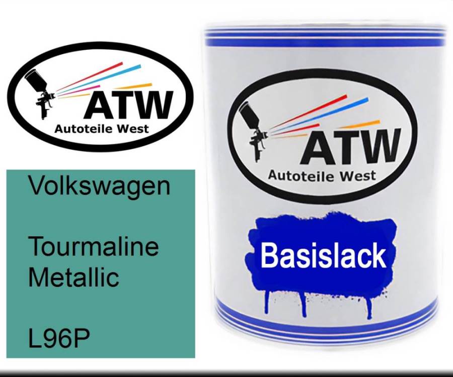 Volkswagen, Tourmaline Metallic, L96P: 1L Lackdose, von ATW Autoteile West.